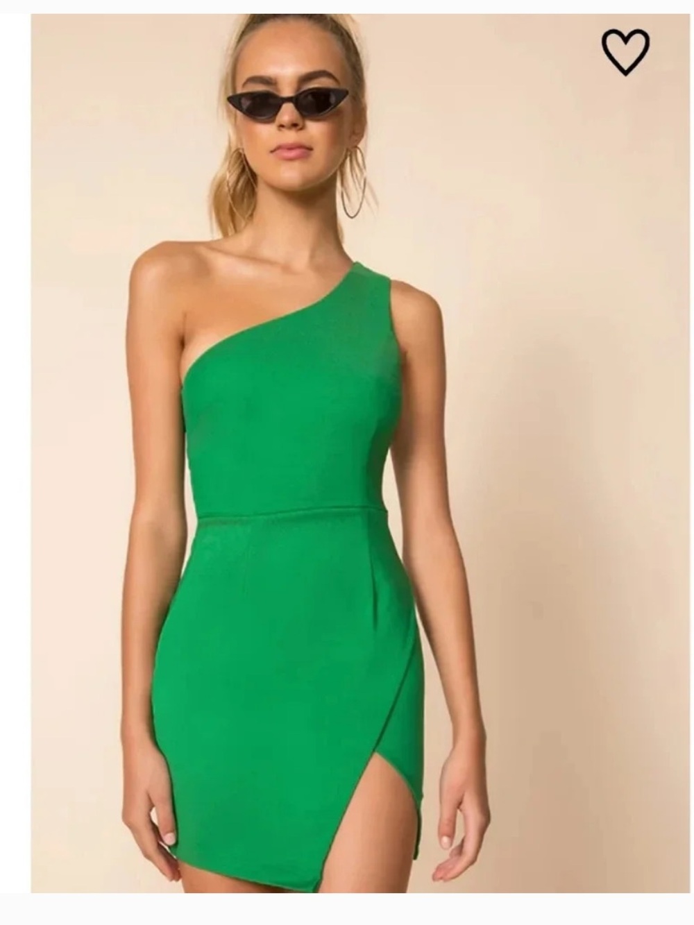 SUPERDOWN • REVOLVE Molly One Shoulder Green Dress Size Small